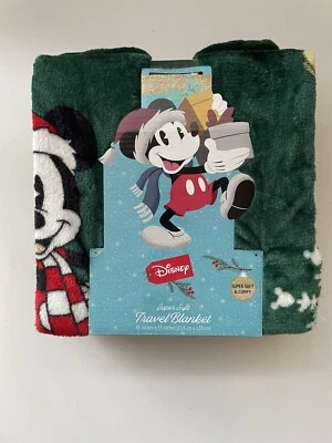 Super Soft Christmas Holiday Disney Mickey Mouse Travel Blanket 45” X 55” - Image 1 of 4