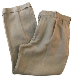 Vintage Polo Ralph Lauren Pants Men 40x30 (38/29)Beige 100% Linen Pleated Cuffed - Bild 1 von 16