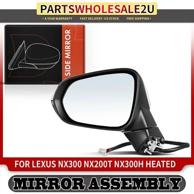 Белое ручное складное зеркало водителя с 12-контактным для Lexus NX300 NX200t NX300h с подогревом - Изображение 1 из 4