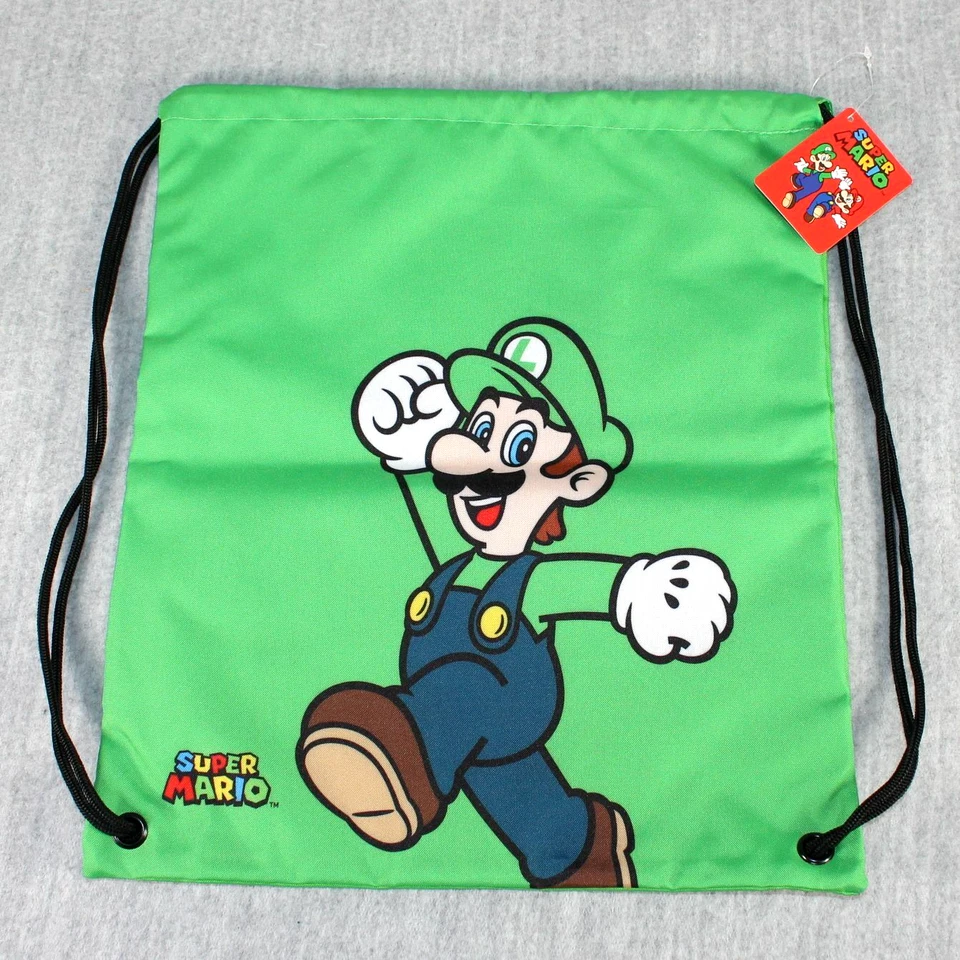 NINTENDO SUPER MARIO Luigi Bag Green Drawstring Gym Travel Swimming New NWT 2020 - Bild 1 von 4
