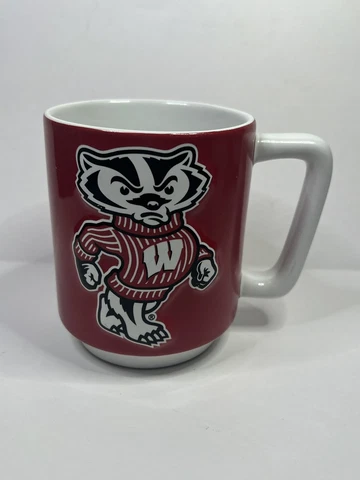 Wisconsin Badgers, Bucky Badger Coffee Mug, RSFJ Inc Microwafe Dishwasher safe Cover