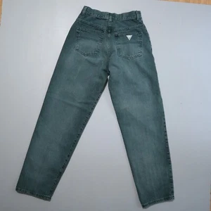 Vtg Guess Jeans Mens 29 Georges Marciano Denim Green Triangle Measure 26 x 31.5 - Picture 1 of 6