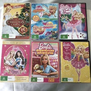 Barbie DVDs Bundle Collection Bulk x6 Animated Barbie Movie Merchandise 00s Kids - Picture 1 of 9