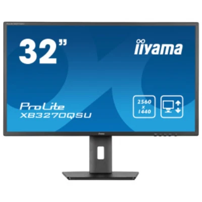 IIYAMA 31.5" ProLite QHD 2560x1440 100Hz 3ms IPS 16:9 Monitor HDMI XB3270QSU-B1 - Image 1 of 4