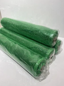 Large Christmas Glitter Shimmering Mesh Rolls Lime Green 21"x10 yds Set/5 NEW - Picture 1 of 6
