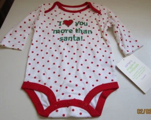 New Carters One Piece 3 Month Christmas 100% Cotton I Love you more than Santa - Picture 1 of 4