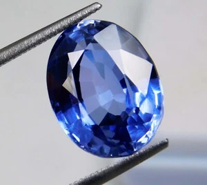 Exceptional 12.20 Ct Natural Blue Sapphire From Ceylon – "Certified" Gemstone - Picture 1 of 5