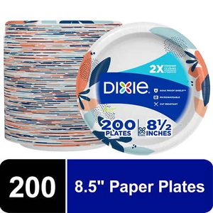 Dixie Everyday Disposable Paper Plates, 8.5", Multi-Color, 200 Count - Picture 1 of 8