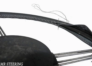 Für 1952-1954 Austin Somerset Echt Dunkelgrau Leder Lenkrad Abdeckung Neu - Bild 1 von 1