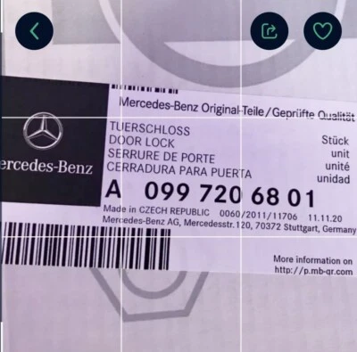 Actuador cerradura puerta pasajero mercedes-benz glc 300 original oem Foto 1 de 3