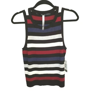 Kensie Womens Striped Sleeveless Scoop Neck Sweater Size Medium - Picture 1 of 5