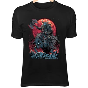 Viking Skull Warlord - Armored Wolf Rider, Blood-Soaked Axe & Glowing Blue Eyes - Picture 1 of 3