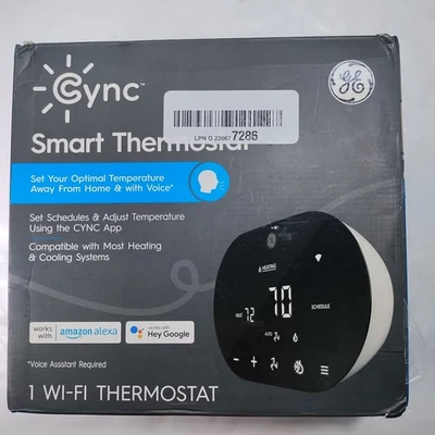 GE Cync Programmable Wi-Fi Smart Thermostat, Touchscreen & Voice, Google & Alexa - Image 1 of 4