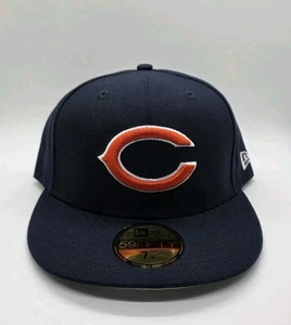 Cappello/Berretto Chicago Bears New ERA 59FIFTY Fitted Navy Taglia 7 3/8 - Foto 1 di 5