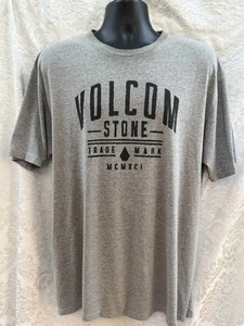 VOLCOM STONE Men’s Logo T-Shirt~Size XL~S/S Cotton-Poly HEATHER GRAY Flawed - Picture 1 of 6