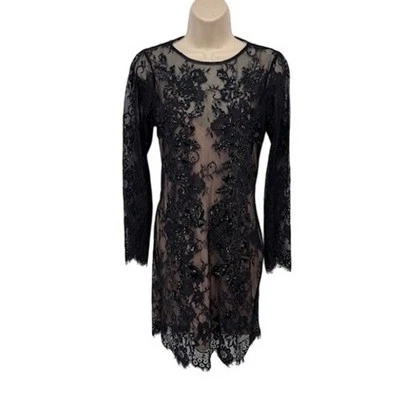 Vestido de Encaje Express Whimsigoth Vamp Steampunk Negro Floral Fiesta Cóctel Talla 8 Foto 1 de 4