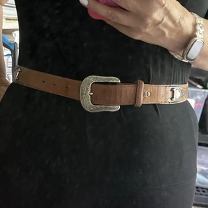 Justin Western Herren Gürtel Leder Concho hellbraun Größe 40 C11414 Style Vintage - Bild 1 von 10