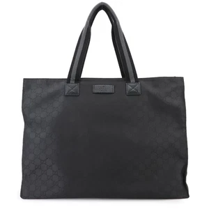 GUCCI Tote Bag GG Nylon Leather Black 449176 Purse 90298036 - Picture 1 of 11