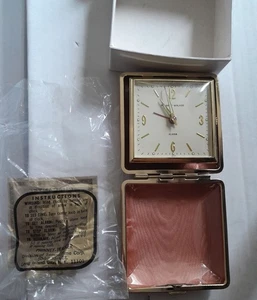 Reloj despertador de viaje Phinney-Walker vintage años 50 funcionando con caja original - Imagen 1 de 5