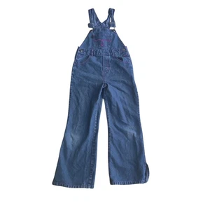Vintage Y2K BONGO Authentic Blue Denim Overalls W/ Pink Stitching Girls Size 12 - Picture 1 of 5