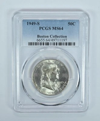 1949-S Franklin Half Dollar Boston Collection MS64 PCGS Blue Label - Image 1 of 4