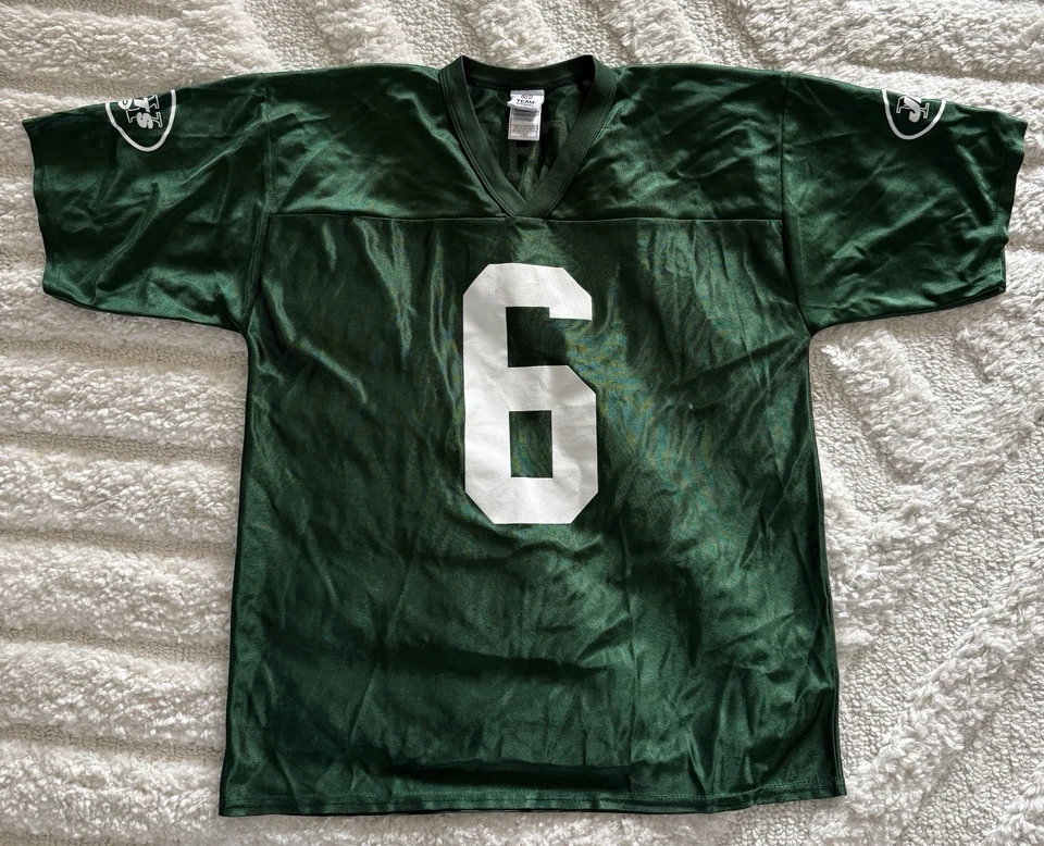Camiseta de los New York Jets Sánchez #6 camiseta verde de fútbol americano de la NFL gran fanático Foto 1 de 4