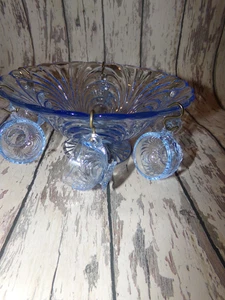 Caprice Moonlight Blue glass Miniature Childrens Punch Bowl Set - Picture 1 of 12