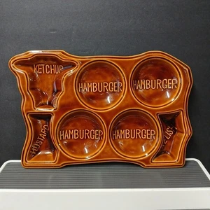 Lote de 3 platos de porcelana vintage de hamburguesa de vaca Devar, hechos en Japón, 12x8" - Imagen 1 de 10