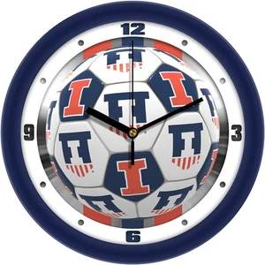 Illinois Fighting Illini Soccer 11.5" Wall Clock with Silent Sweep - Picture 1 of 1