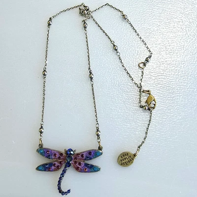 Collar Libélula Anne Koplik Designs Cristal Tono Bronce Antiguo 18 pulgadas Foto 1 de 4