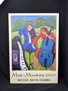 Plate Signed “Music In The Mountains” ‘94 Missakian Whistler BC Mounted VTG - Picture 1 of 21