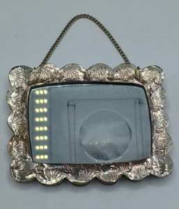 Vintage türkischer .900 Silber rechteckiger hängender Spiegel mit gewelltem Rand Hochzeit - Bild 1 von 8