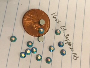 72 Vintage 16ss helle Saphirglas AB runde Strasssteine flach unterlegt  - Bild 1 von 4