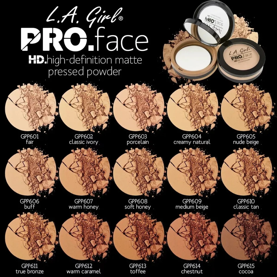 LA Girl PRO Matte Pressed Face Powder Foundation HD + Mirror/Sponge - All Shades - Image 1 of 1