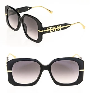 FENDIGRAPHY HOBO logo 40065 oro nero occhiali da sole quadrati moda FE40065I - Foto 1 di 8