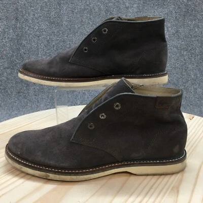 Lacoste Boots Mens 9.5 Sherbrooke Ankle Desert Chukka Casual Gray Suede Lace Up - Image 1 of 4