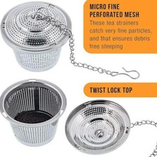 Filtro infusore setaccio da tè acciaio inox teiera ball rete coperchio catena casa.