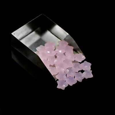 Rose Quartz Gemstone Faceted Cut Star Shape Briolette Beads Wholesale Lot Beads - Image 1 of 4