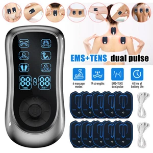 4 Set Tens Unit Machine EMS Muscle Stimulator Electrotherapy Device Rechargeable - Picture 1 of 16