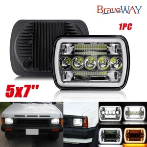5X7" 7x6" inch LED Headlights Hi/Lo Beam Halo DRL For Nissan Pickup Hardbody D21 - Picture 1 of 16