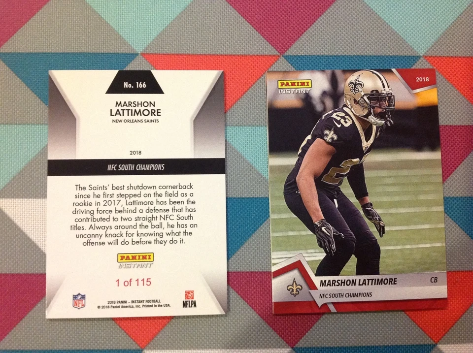 Marshon Lattimore - Saints Red version 2018 Panini Instant NFC South Champions - Image 1 of 1