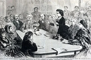 Woman's Suffrage 1871 Vote Right SUFFRAGISTS LADY DELEGATE ARGUMENT Matted Print - Picture 1 of 11