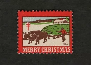 1947 WX135 Getting a Load of Trees US Christmas Seal/Stamp MNH - Picture 1 of 2