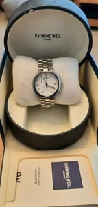 VERY RARE RAYMOND WEIL ALLEGRO 4817 CHRONOGRAPH STAINLESS STEEL MENS WATCH BOXED - Picture 1 of 4