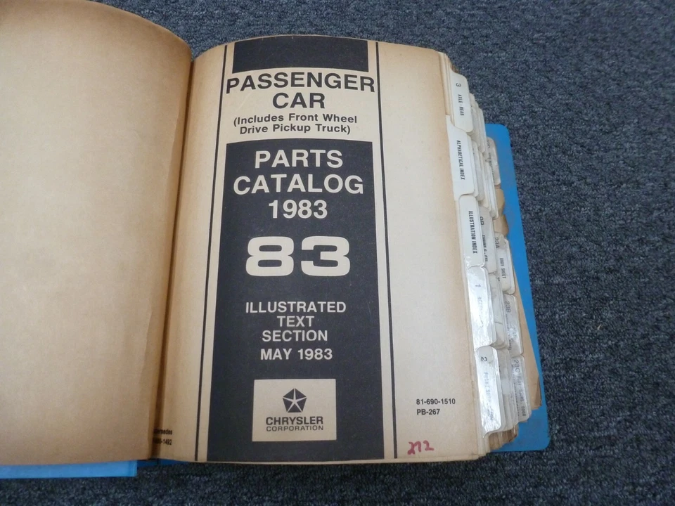 1983 Dodge Mirada Coupe Parts Catalog Manual 3.7L 5.2L - Изображение 1 из 1