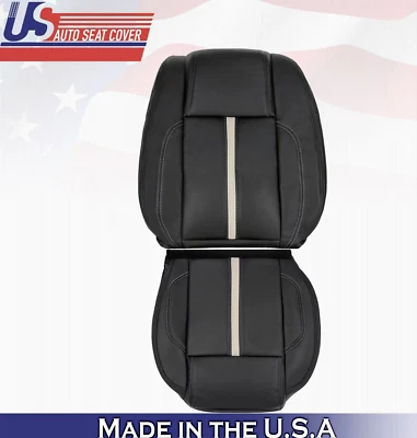 2011 2012 For Ford Mustang Gt Coupe Driver Top & Bottom Leather Seat Covers BLK - Image 1 of 4