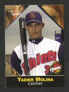 Multiad Sports #16 Yadier Molina 2002 doble autografiado con #30 Peoria Chiefs - Imagen 1 de 2