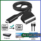 Portable Scart To HDMI Converter with Cable Video Audio Adapter For HD TV