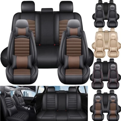Car Seat Covers Luxury Leather Full Set 5-Sits Front Rear Protectors for TOYOTA Foto 1 de 4