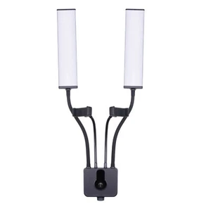 Dual-Arm 224-LED Fill Light Video Lamp with 2 Phone Holders Flexible Gooseneck - Picture 1 of 12